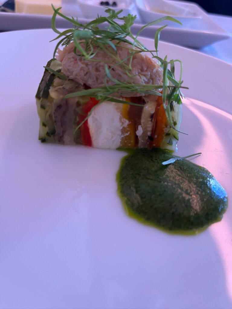 JALファーストクラスで提供された機内食