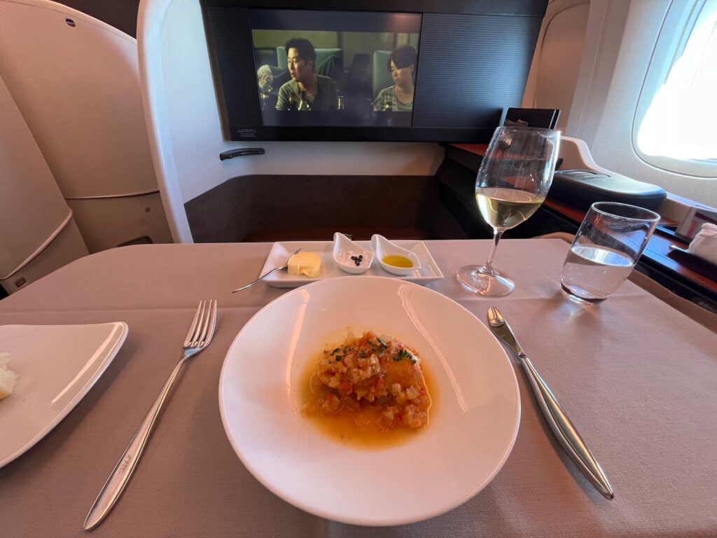 JALファーストクラスで提供された機内食