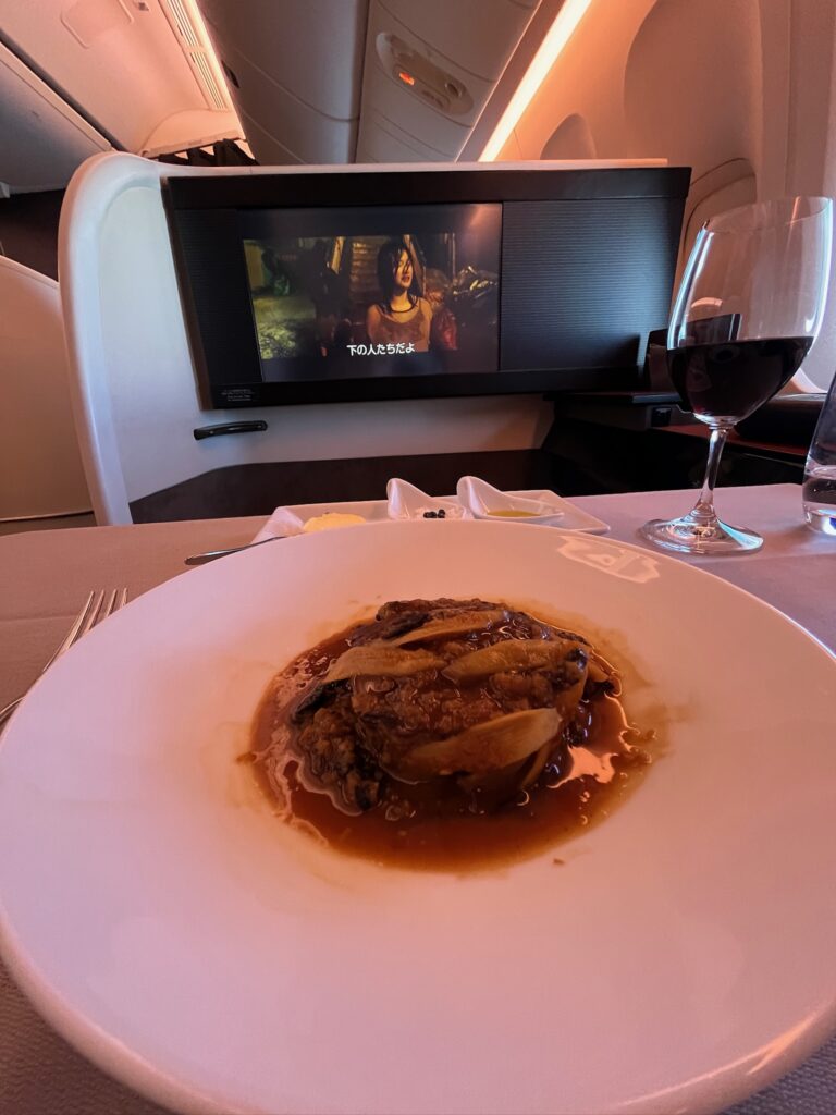 JALファーストクラスで提供された機内食