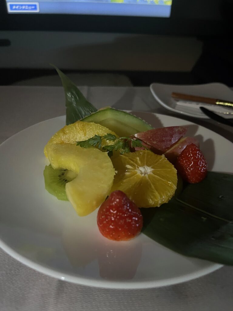 JALファーストクラスで提供された機内食
